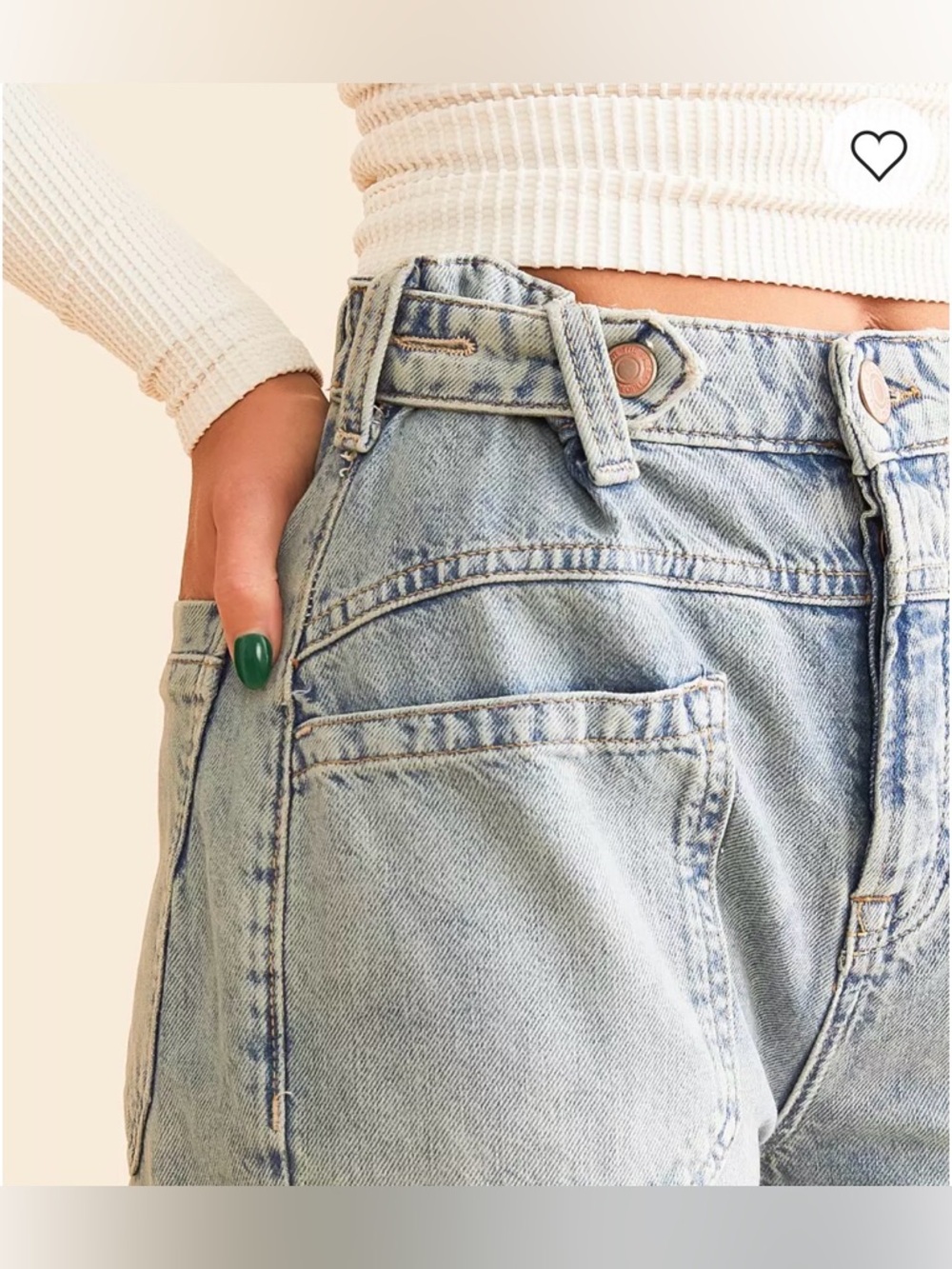 Free People We The Free Palmer Cuffed Jeans. NWT. La La land - Picture 5 of 5
